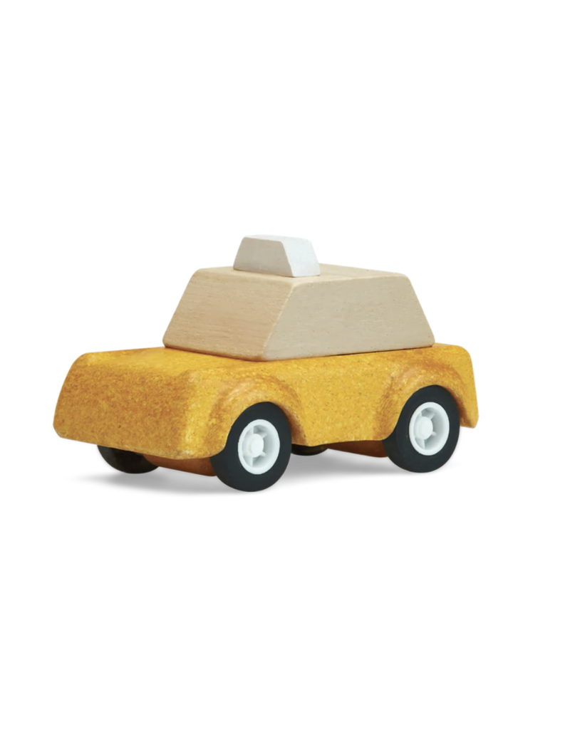 Plan Toy Wooden Yellow Taxi Cab