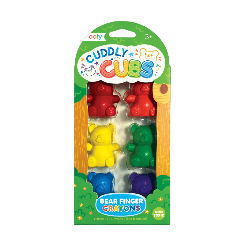 Ooly Cuddly Cubs Bear Finger Crayons - Set of 6