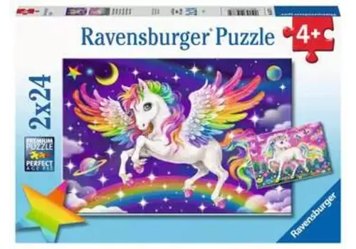 Ravensburger 2x24 pcs: Unicorns & Pegasus
