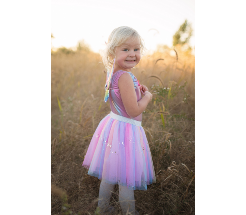 Rainbow Sequins Skirt w/Wings & Wand