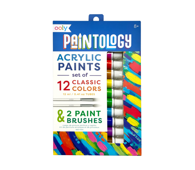Paintology Acrylic Paints + 2 Brushes