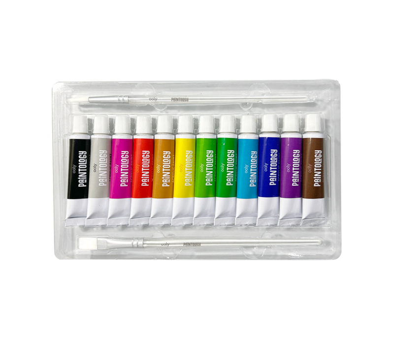 Paintology Acrylic Paints + 2 Brushes