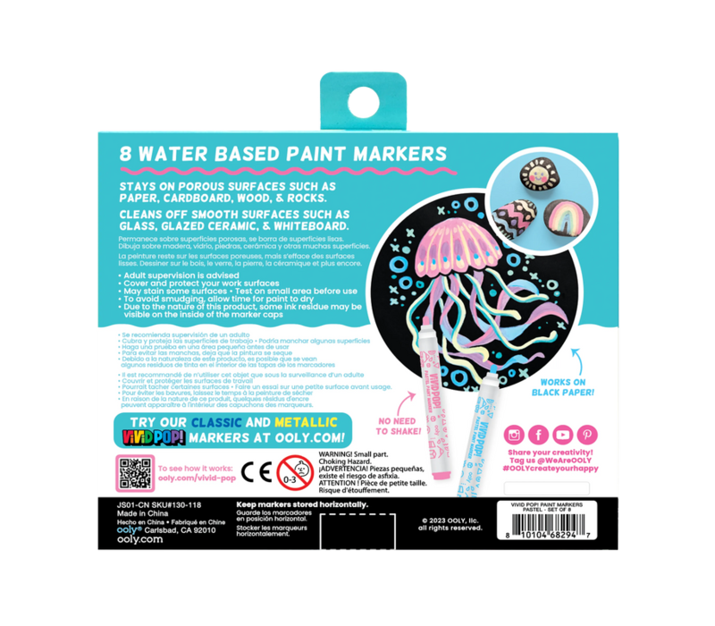 Vivid Pop: Water Based Paint Markers - Pastel
