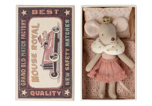 Maileg Princess Mouse, Little Sister in Matchbox