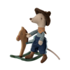 Maileg Cowboy Mouse on Rocking Horse