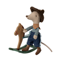 Cowboy Mouse on Rocking Horse