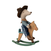 Cowboy Mouse on Rocking Horse