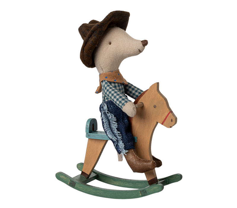 Cowboy Mouse on Rocking Horse