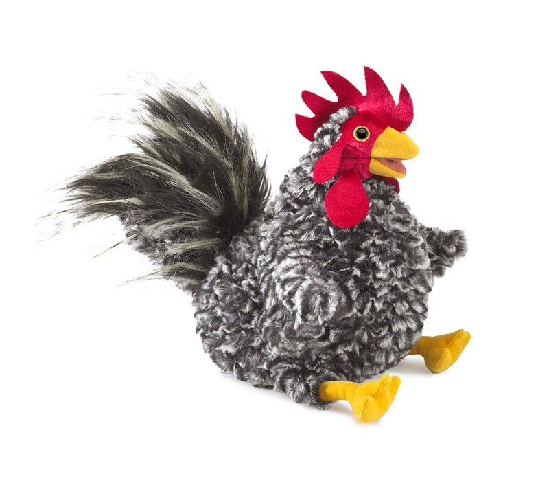 Barred Rock Rooster Hand Puppet