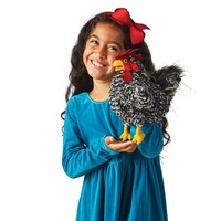 Barred Rock Rooster Hand Puppet