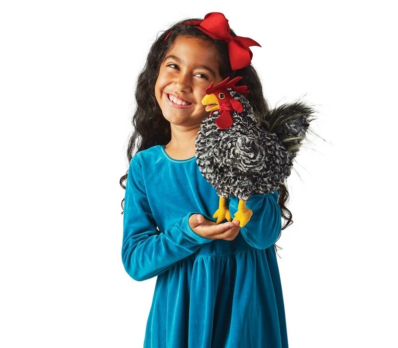 Barred Rock Rooster Hand Puppet