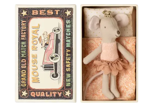 Maileg Princess Mouse, Little Sister in Matchbox
