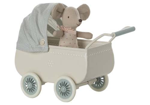 Maileg Pram w/Baby Mouse