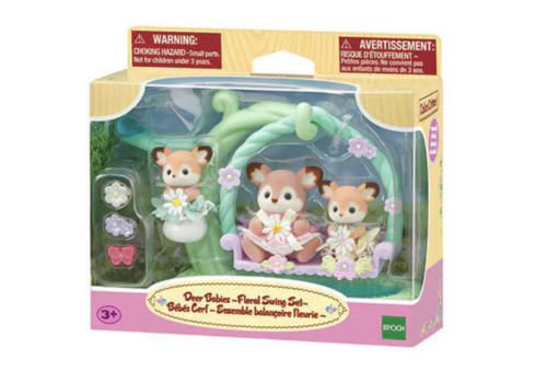Calico Critters Deer Babies - Floral Swing Set