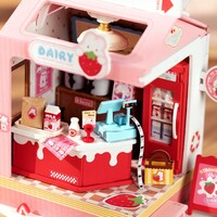 DIY Miniature House Kit: Strawberry Milk Box