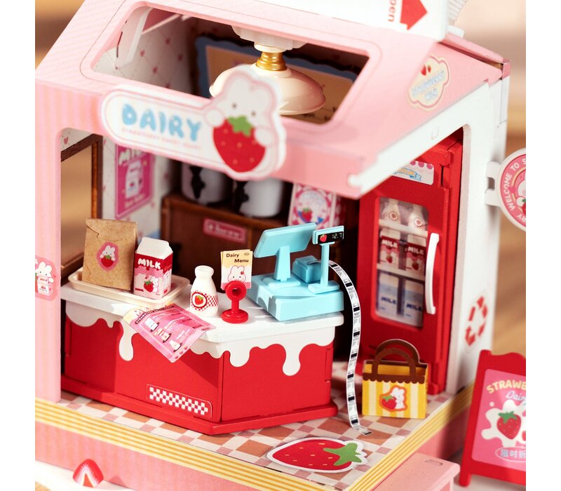 DIY Miniature House Kit: Strawberry Milk Box
