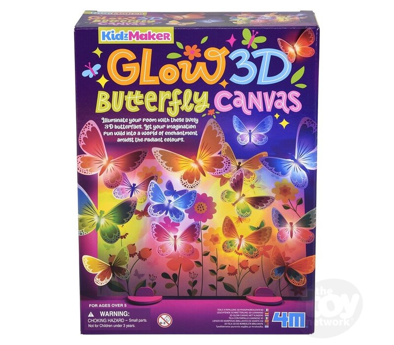3D Glow Butterfly Canvas