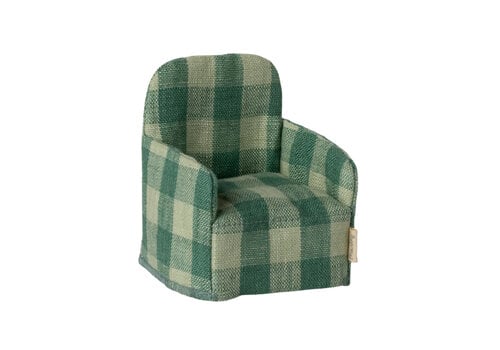 Maileg Mouse Folding Chair: Green Check