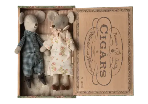Maileg Grandma & Grandpa Mice Cigarbox