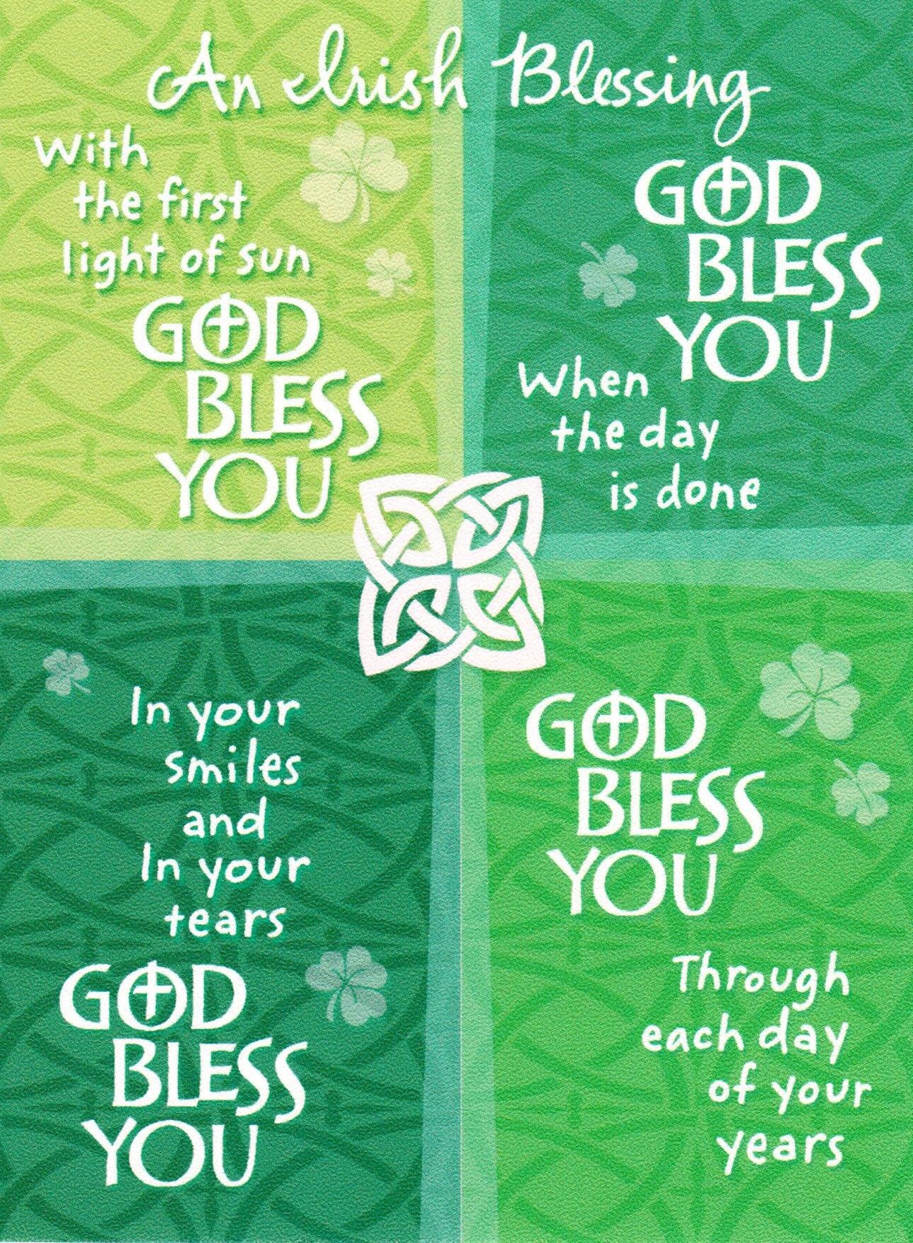 An Irish Blessing God Bless You Green St Patrick S Gift