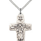 SS Small Papal Crucifix / 18" Curb Chain