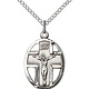 SS Crucifix Medal / 18" Sterling Curb Chain