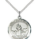 SS St. Joan of Arc Round Medal / 18" Curb Chain