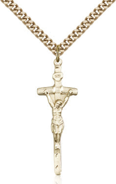 GF Papal Crucifix / 18" Curb Chain