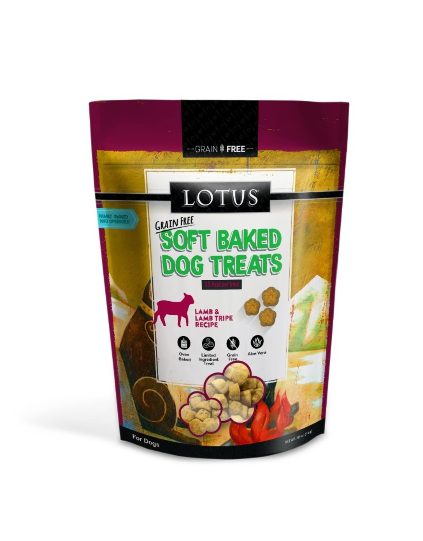 Lotus Pet Food Lotus Dog Soft Baked Lamb and Tripe Treats 10oz