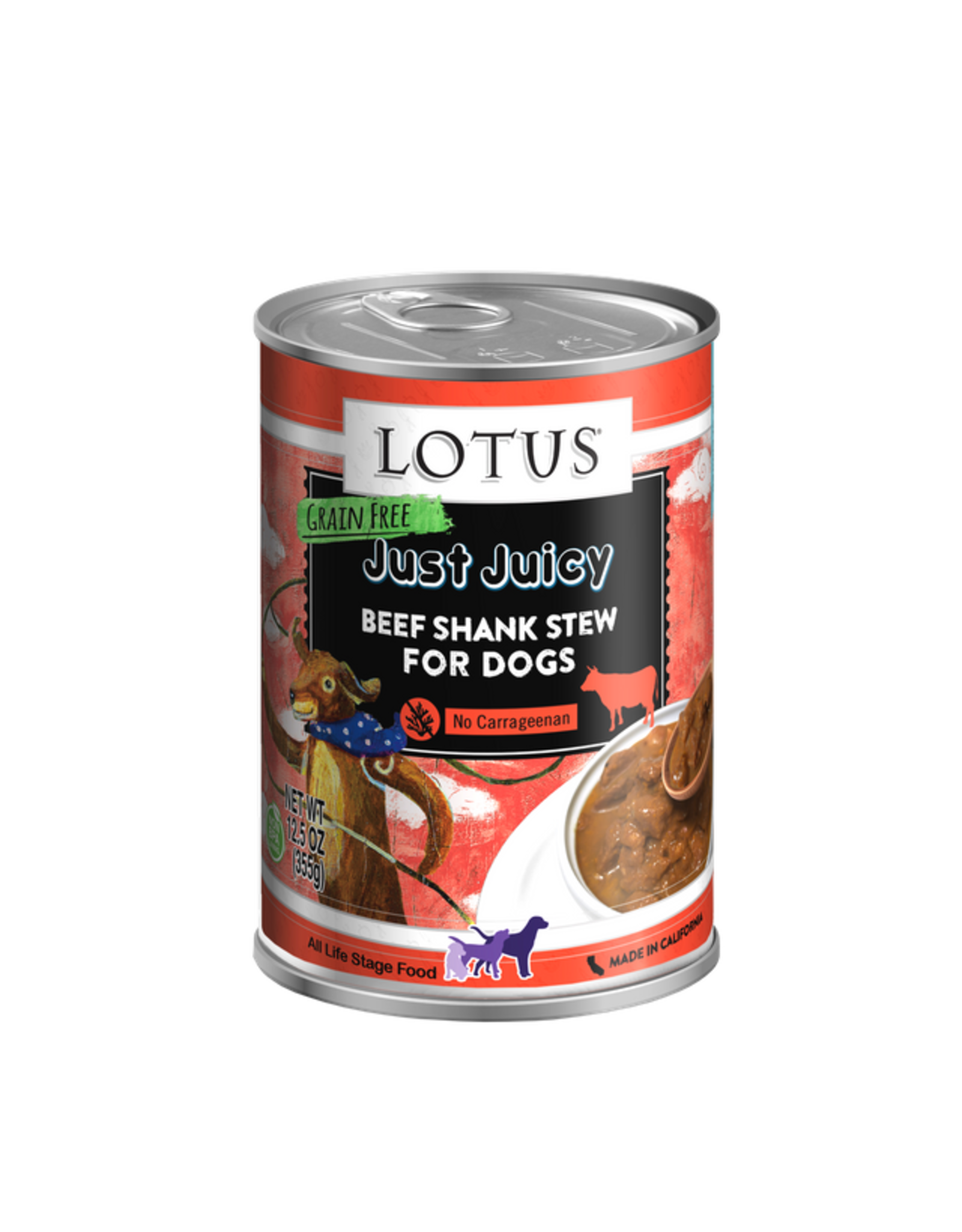 Lotus Pet Food Lotus Dog Just Juicy Beef Shank 12.5oz