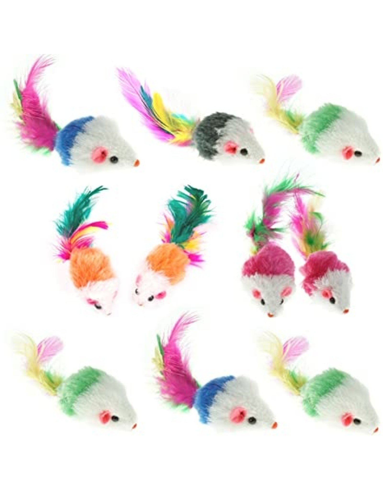 Go Cat Go Cat Fur Mouse with Feather Tail