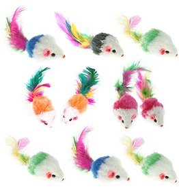 Go Cat Go Cat Fur Mouse with Feather Tail