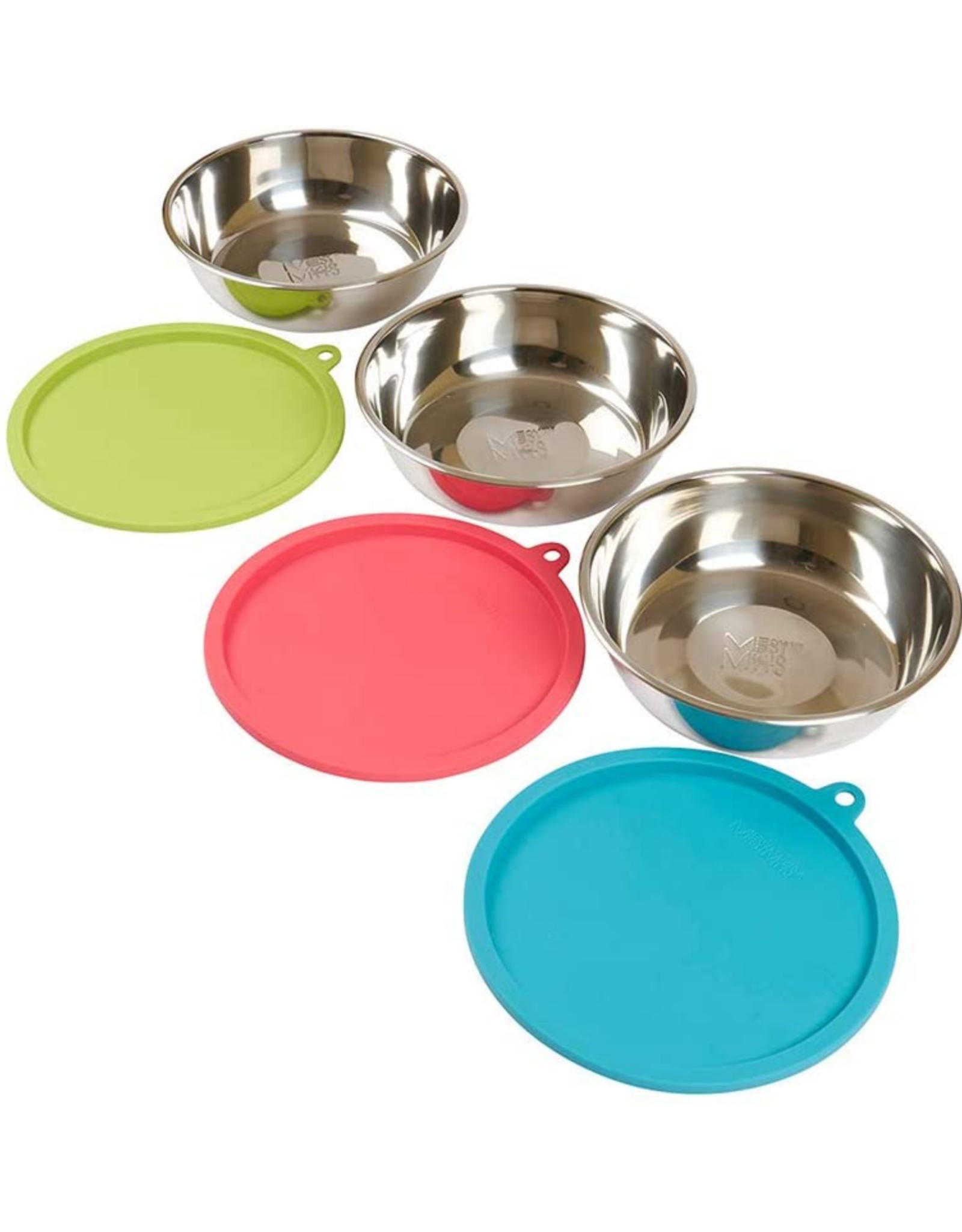 Messy Mutts Messy Mutts Bowls with Lids Large Set of 3