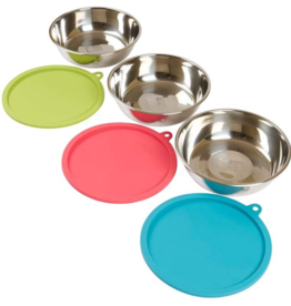 Messy Mutts Messy Mutts Bowls with Lids Medium Set of 3