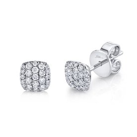 14kt White Gold .24ct Diamond Pave Stud Earring