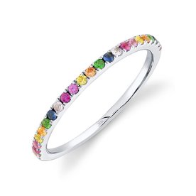 SHY CREATION INC 0.28ct 14k White Gold Multi-Sapphire Band