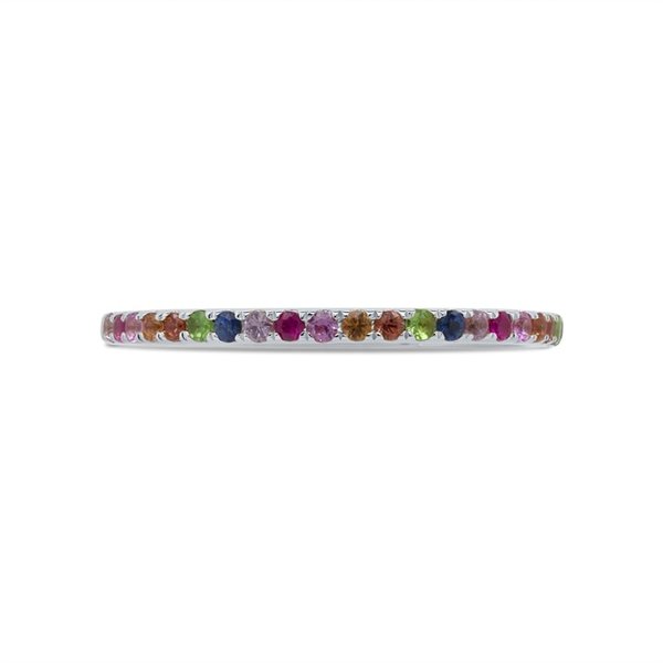 0.28ct 14k White Gold Multi-color Stone Lady's Band