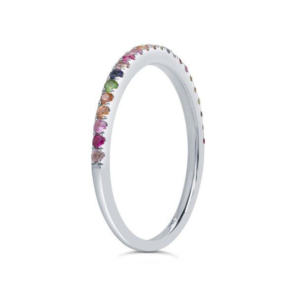 SHY CREATION INC 0.28ct 14k White Gold Multi-Sapphire Band