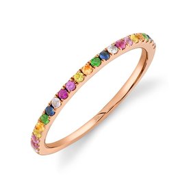 0.28ct 14k Rose Gold Multi-color Stone Lady's Band