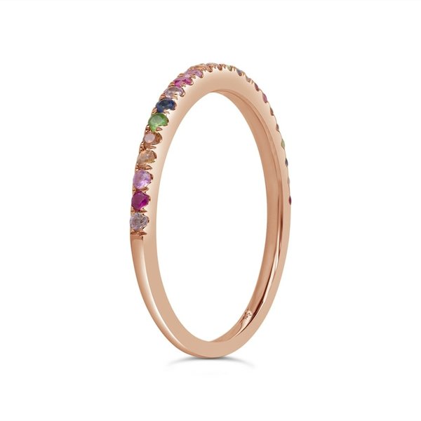 SHY CREATION INC 0.28ct 14k Rose Gold Multi-Sapphire Band
