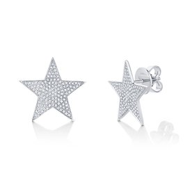 SHY CREATION INC 0.53ct 14k White Gold Diamond Star Stud Earring