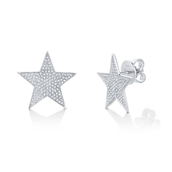 SHY CREATION INC 0.53ct 14k White Gold Diamond Star Stud Earring