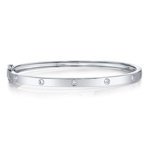SHY CREATION INC 0.38ct 14k White Gold Diamond Bangle