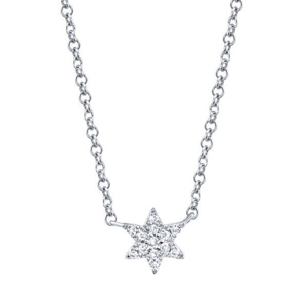 SHY CREATION INC 0.03ct 14k White Gold Diamond Star Necklace