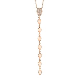 14K Rose Gold 0.11ct Diamond Lariat Necklace