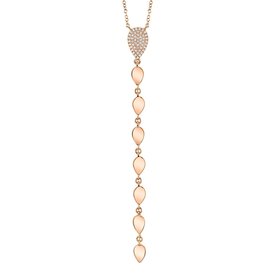 SHY CREATION INC 14K Rose Gold 0.11ct Diamond Lariat Necklace