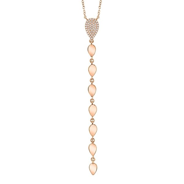 SHY CREATION INC 14K Rose Gold 0.11ct Diamond Lariat Necklace