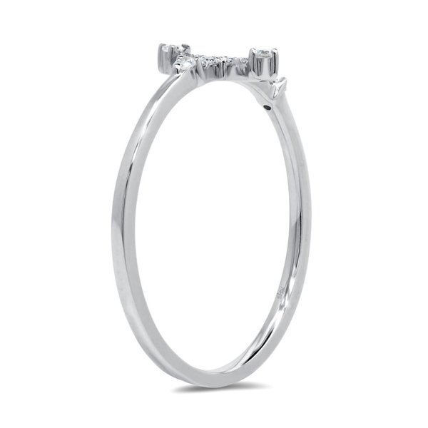 SHY CREATION INC 0.09ct 14K White Gold Diamond Cross Ring