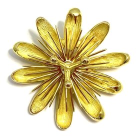 BERMUDA COLLECTION 18kt Yellow Gold Small Passion Flower Pin/ Pendant
