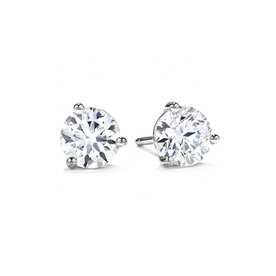 .39ct Hearts On Fire 18kt White Gold Three Prong Stud Earrings